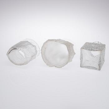 VASER, 3 st, glas. Timo Sarpaneva, signerade.