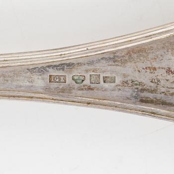 Bestick, 18 st, silver, modell gammal fransk, Sverige 1848-69, bl a JM Corth, Nyköping.