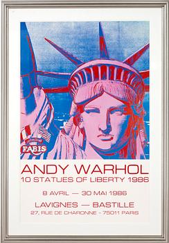 Andy Warhol · ANDY WARHOL, offsetlitografi, "10 Statues of Liberty" 1986. tryckt  hos Marais på Galerie Lavignes - Bastille.