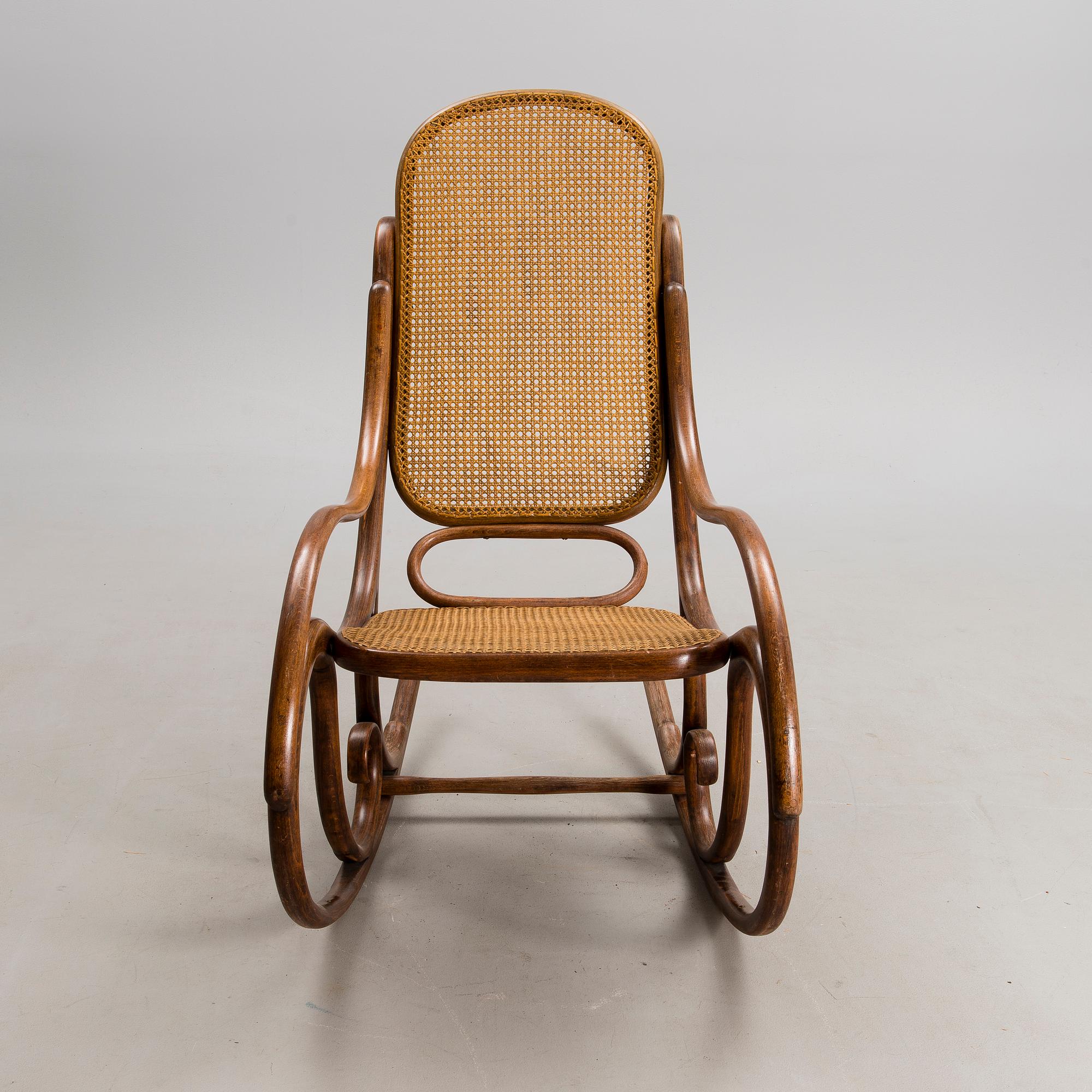 A BENTWOOD ROCKING CHAIR by Fischel, early 20th century.