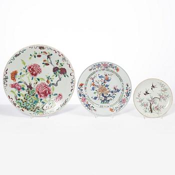 Fat, 3 st, porslin, Kina, 1700-1900-tal.
