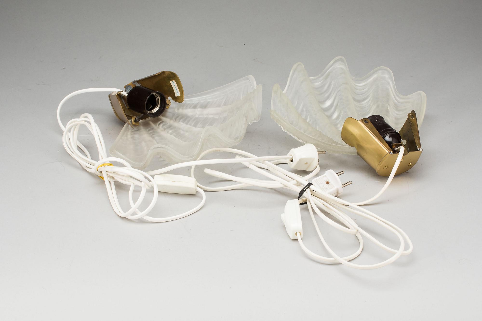 VÄGGLAMPETTER, 1 par. ASEA SKANDIA, 1900-talets mitt.