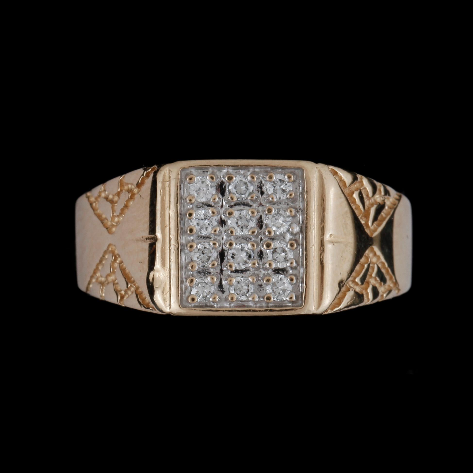 RING, 14k guld med briljantslipade diamanter tot ca0,24ct. Vikt 7g.