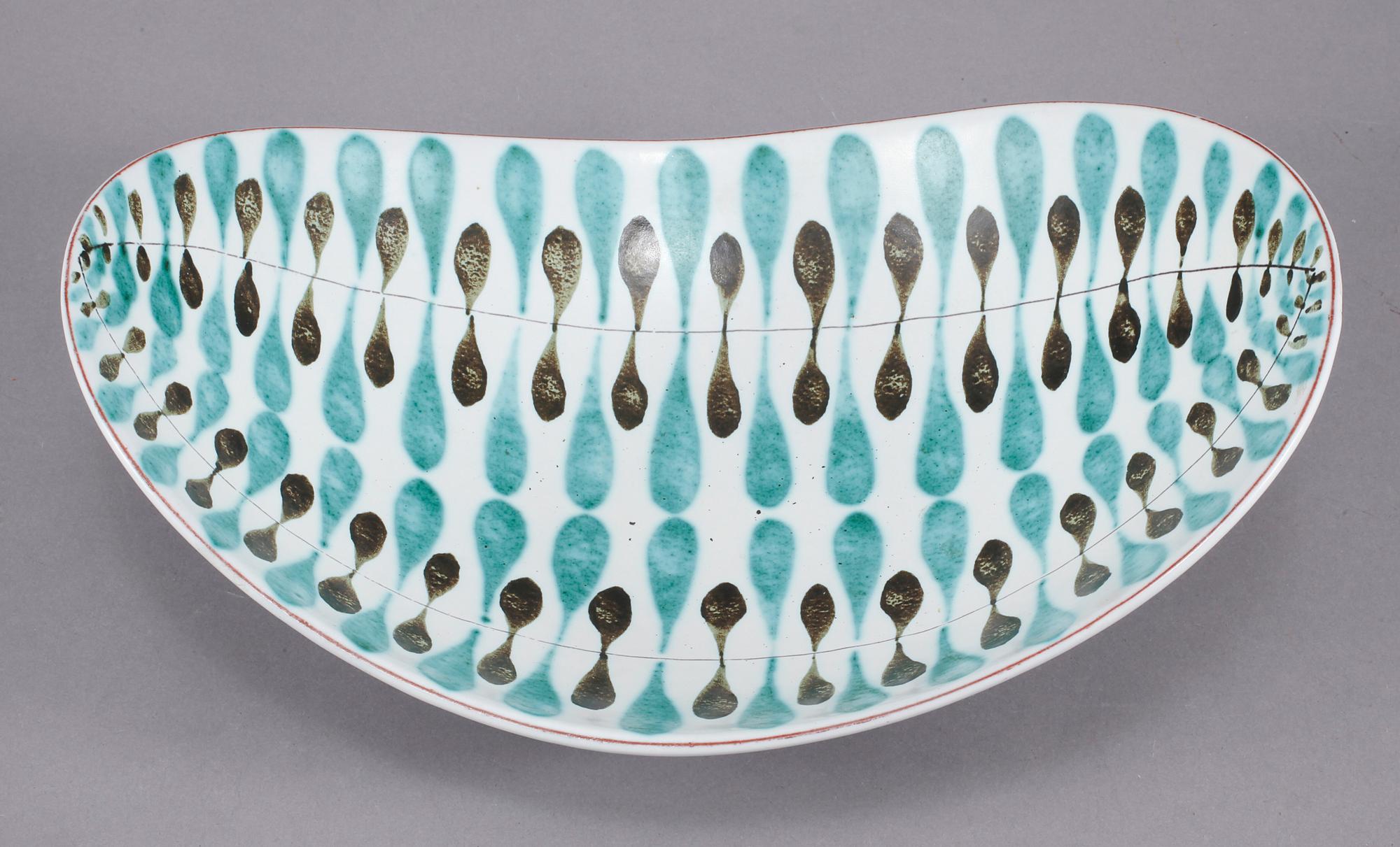 SKÅL, fajans, Stig Lindberg, Gustavsberg, omkring 1900-talets mitt.