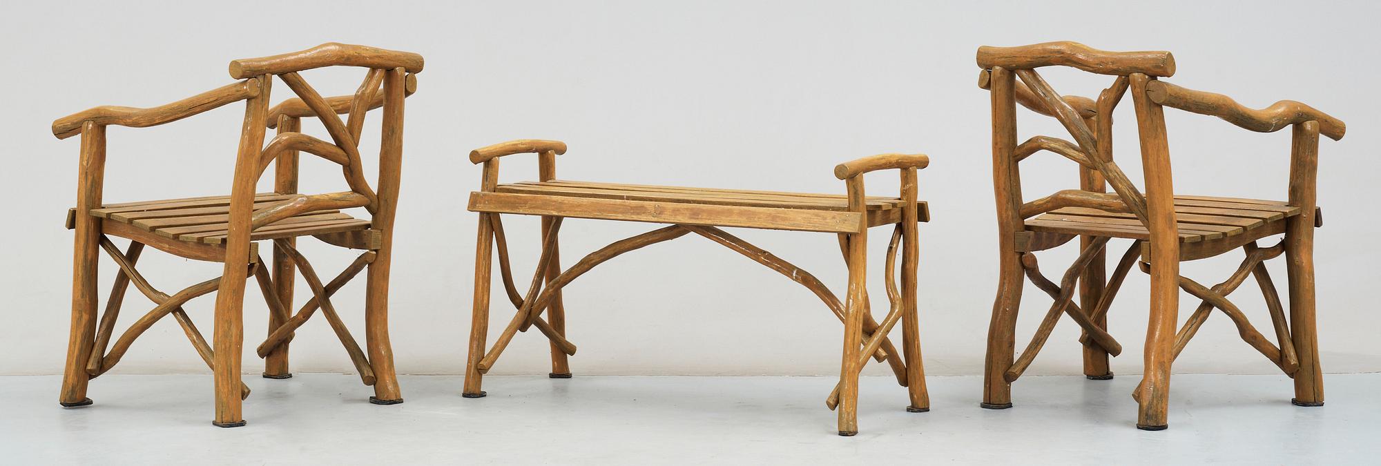 TRÄDGÅRDSMÖBEL, 5 delar, 1900-tal.