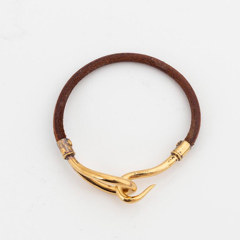 Hermès, two leather bracelets.