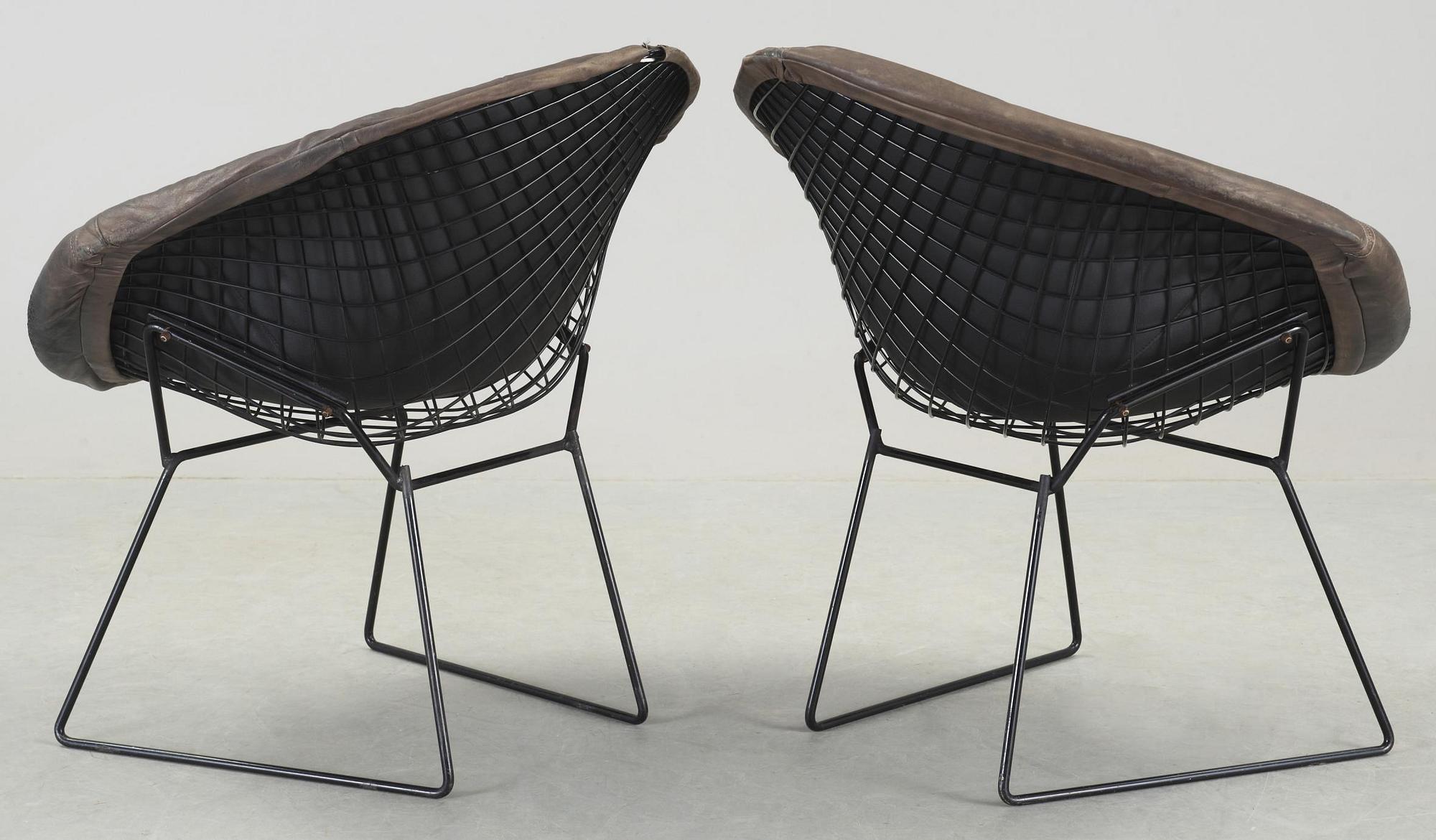 FÅTÖLJER, ett par, "Diamond chair" Harry Bertoia. 1900-talets andra hälft.
