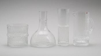 VAS, SKÅL, BRINGARE OCH KARAFF, "Niva", Tapio Wirkkala, Iittala.