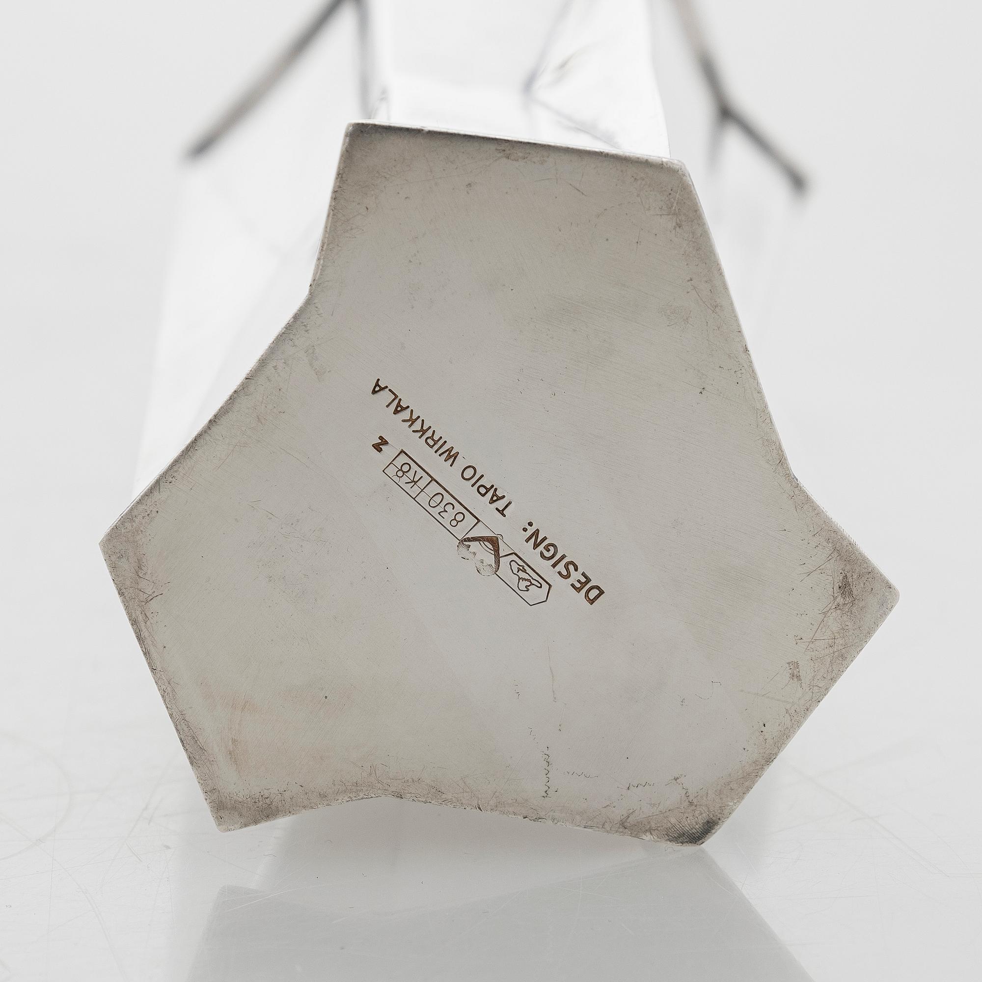 Tapio Wirkkala, vas, silver, "TW6-4", Kultakeskus, Tavastehus 1987.