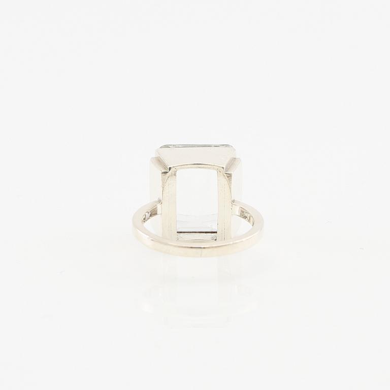 Wiwen Nilsson, ring in sterling silver with a step-cut rock crystal, Lund 1947.