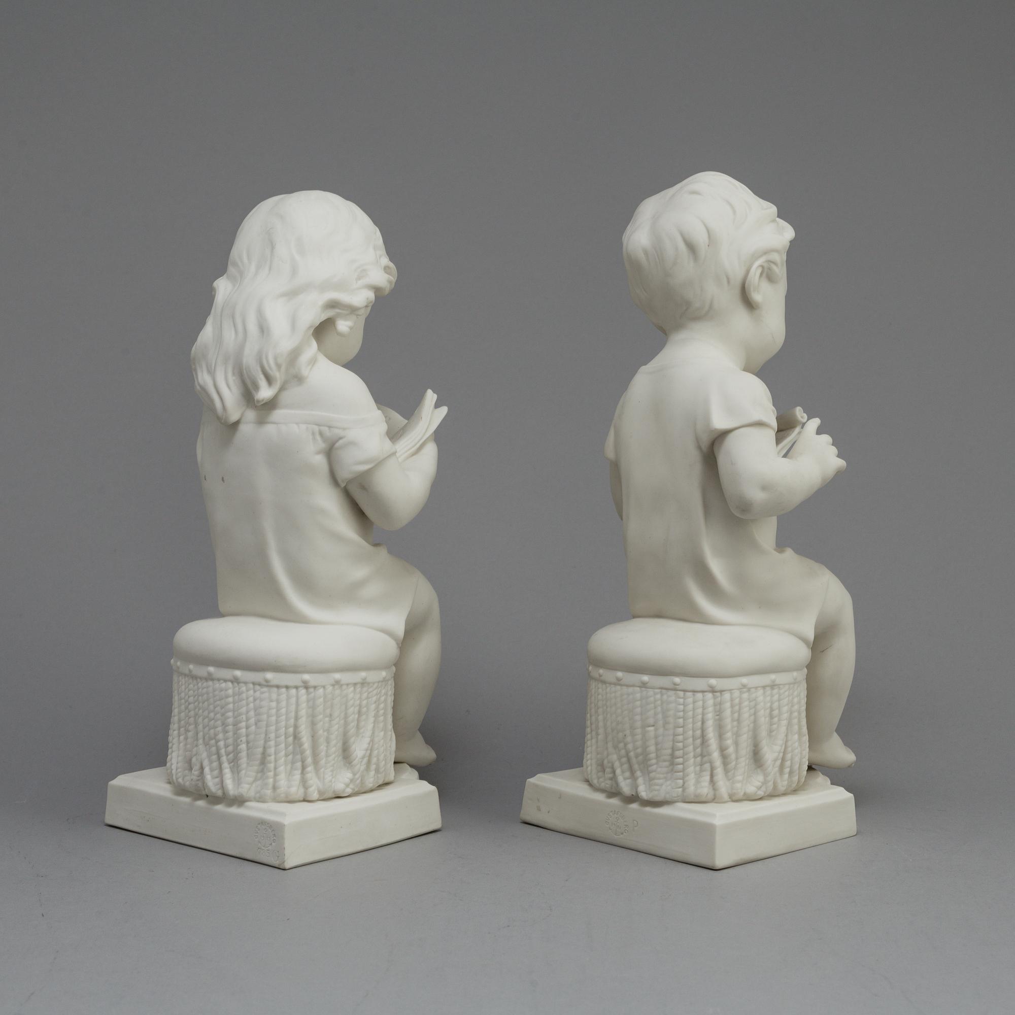 TWO PARIAN FIGURES, Gustafsberg 1911.