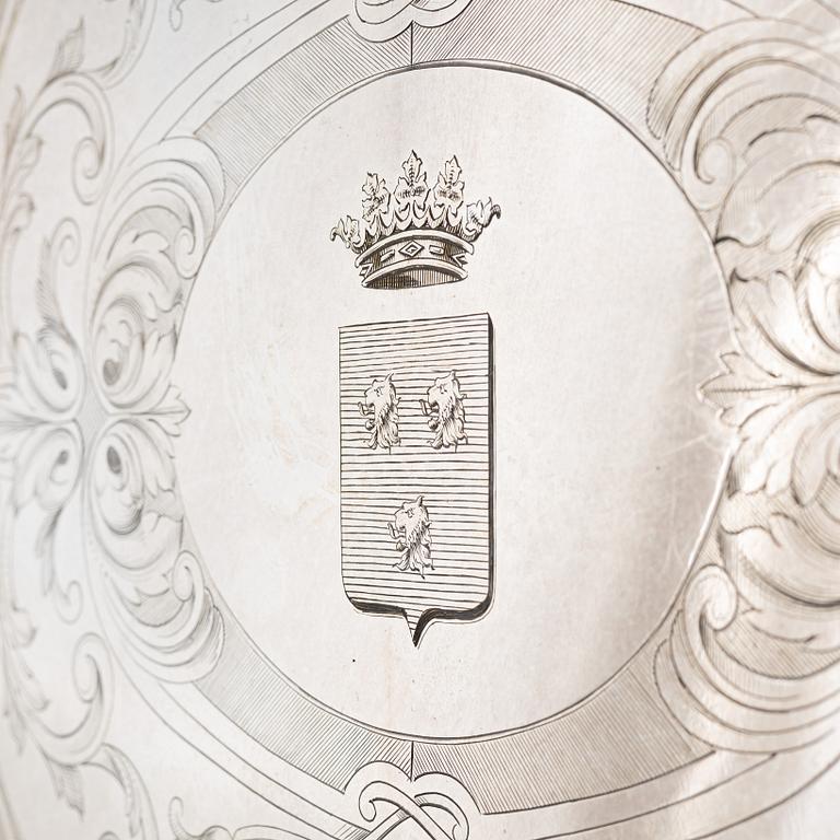 Bricka, nysilver, Christofle, tidigt 1900-tal.