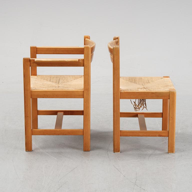 Børge Mogensen, dining table, 4 chairs + 1 armchair with rope seats, "Asserbo", Company Karl Andersson & sons.