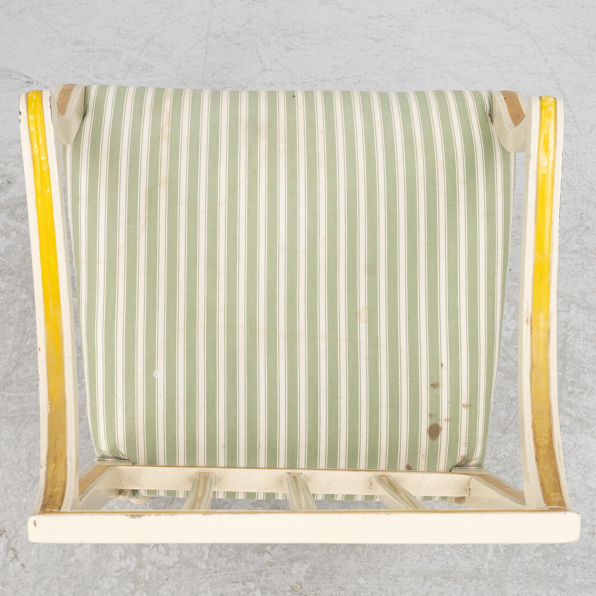 Karmstolar, 2+1 st, sengustavianska, omkring år 1800.