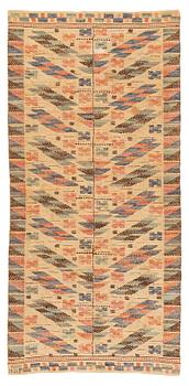 417. Märta Måås-Fjetterström, a textile, 'Blomkvist', flat weave, approximately 144 x 67 cm, signed MMF.