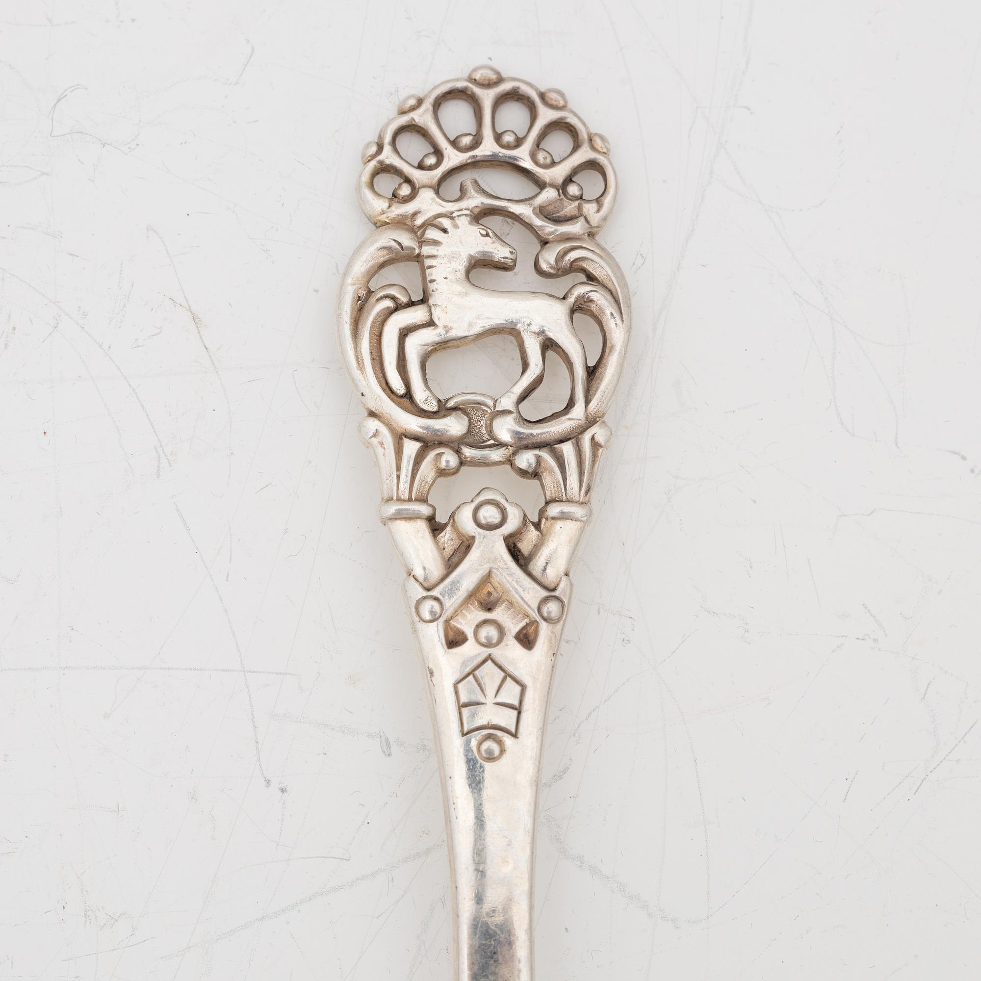 Serving cutlery, 3 pieces, silver, Norway.