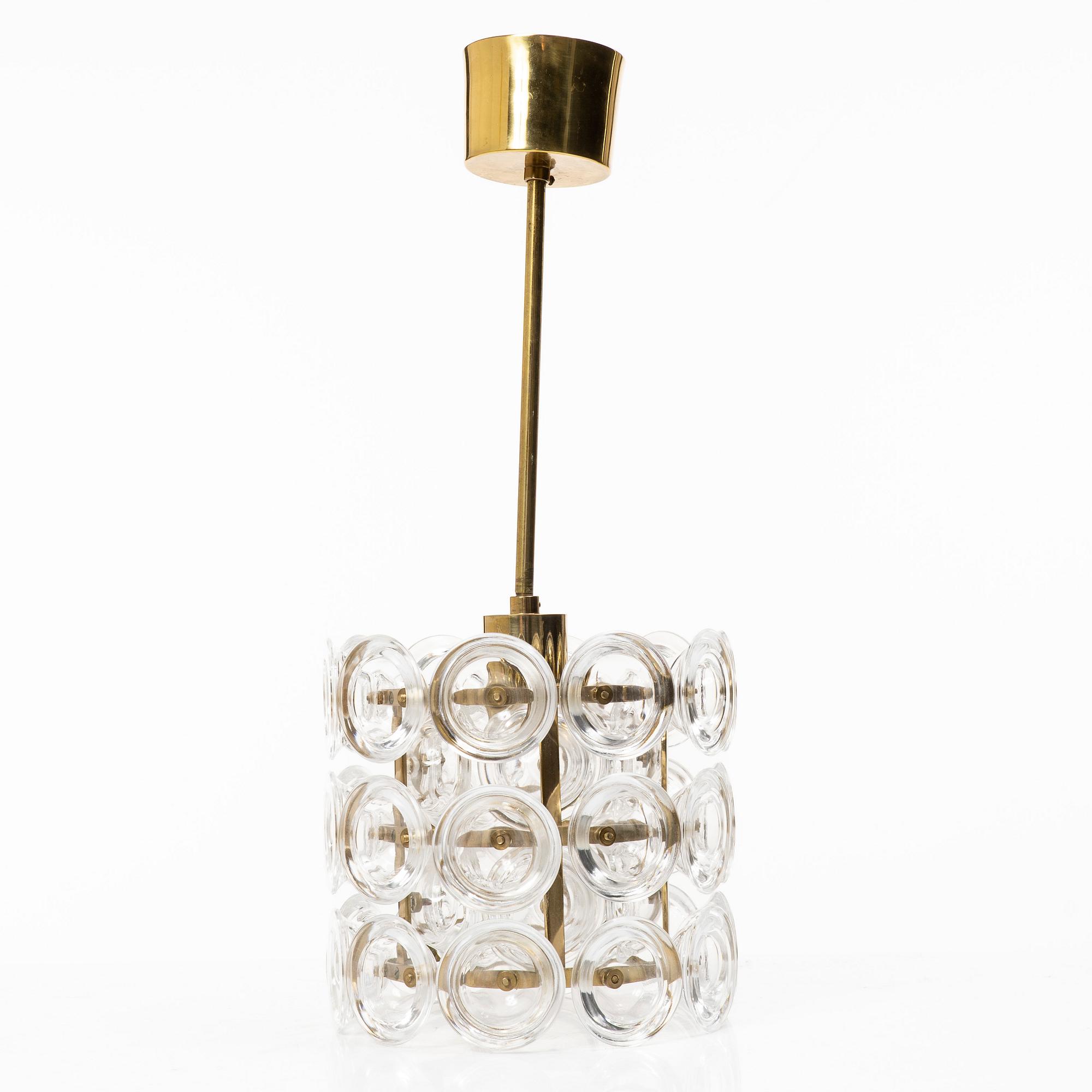Carl Fagerlund, a ceiling lamp, model RD1846, Orrefors, second half of the 20th century.