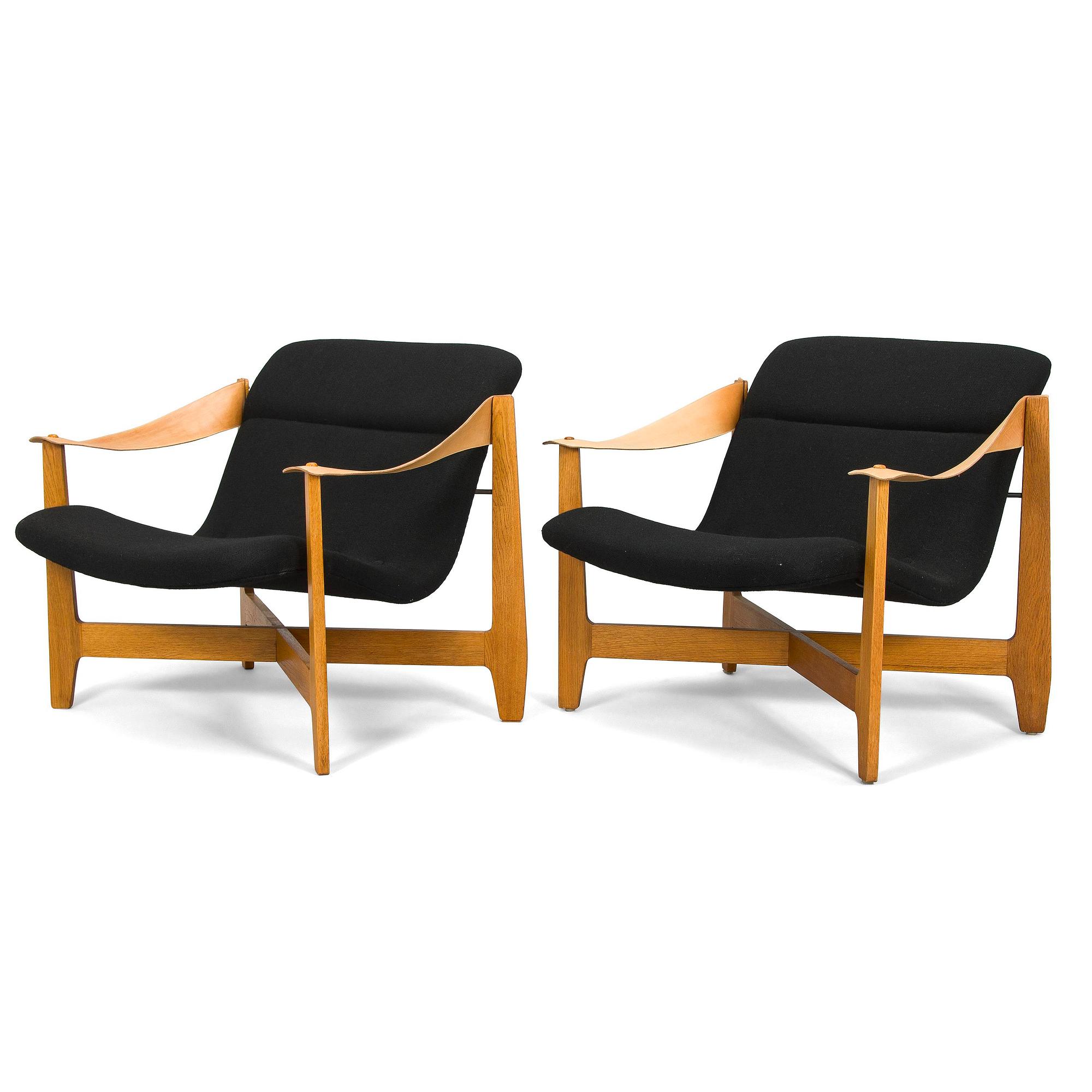Antti Nurmesniemi, fåtöljer, ett par, modell 418, för Artek, 1950-tal.