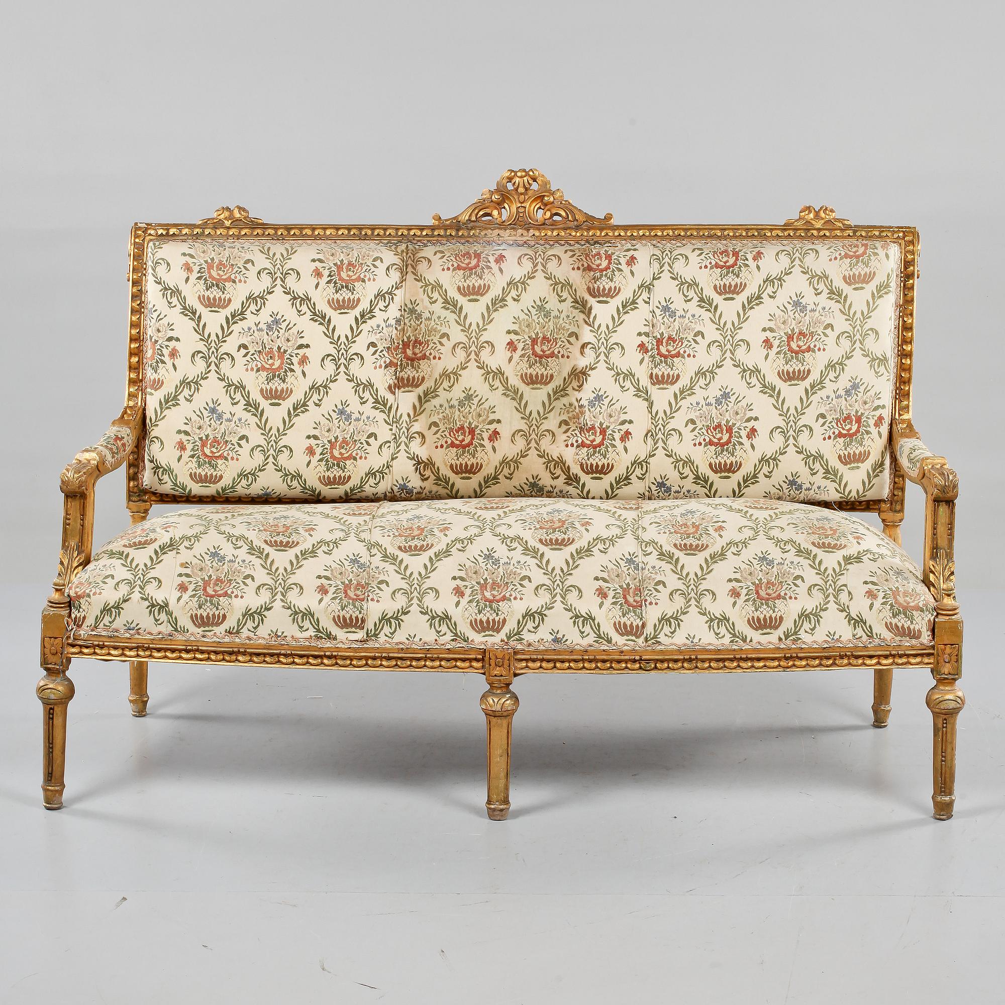 SOFFA, gustaviansk stil, omkring år 1900.