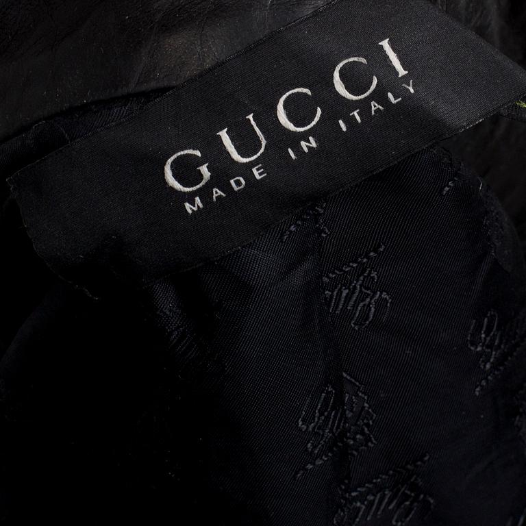 LÄDERJACKA, Gucci, italiensk storlek 40.