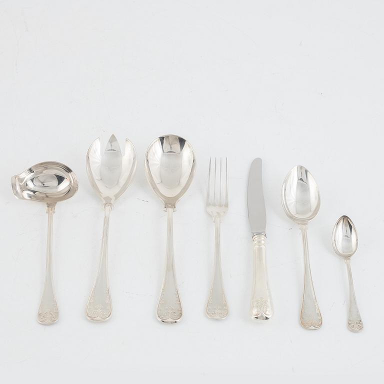 A 51-piece silver flat wear set, "Gammal Fransk", GAB, Sweden, 1993-2000.