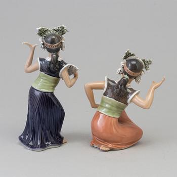 Two J P Dahl Jensen porcelain figurines 'Monuia' and 'Aju Sitra', Denmark, 1940/60s.