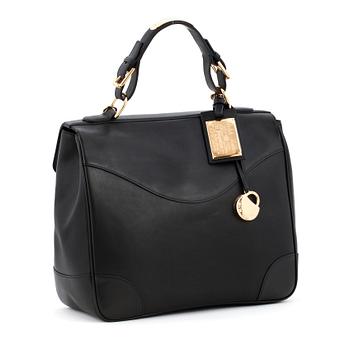 RALPH LAUREN,  black leather bag, "Tiffin".