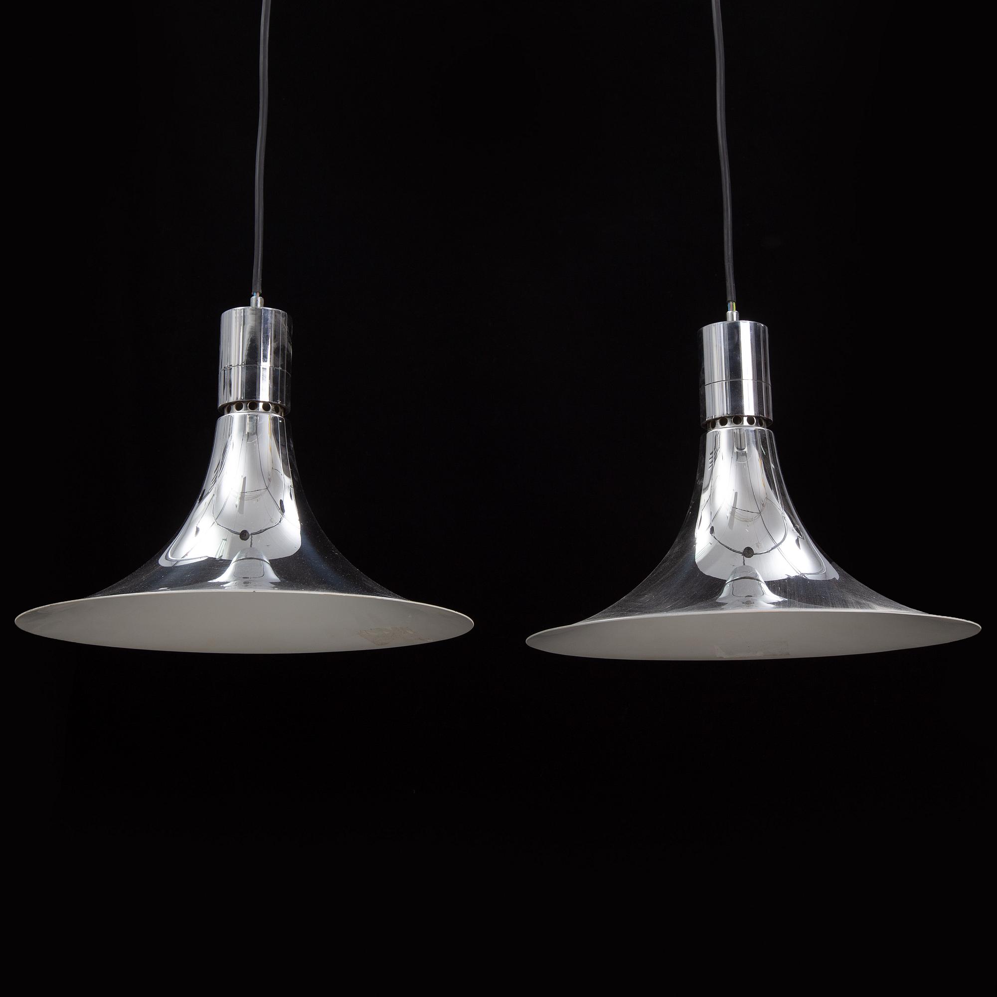A pair of ceiling lamps design Franca Helg & Franco Albini for Sirrah, Italy, 1960s.