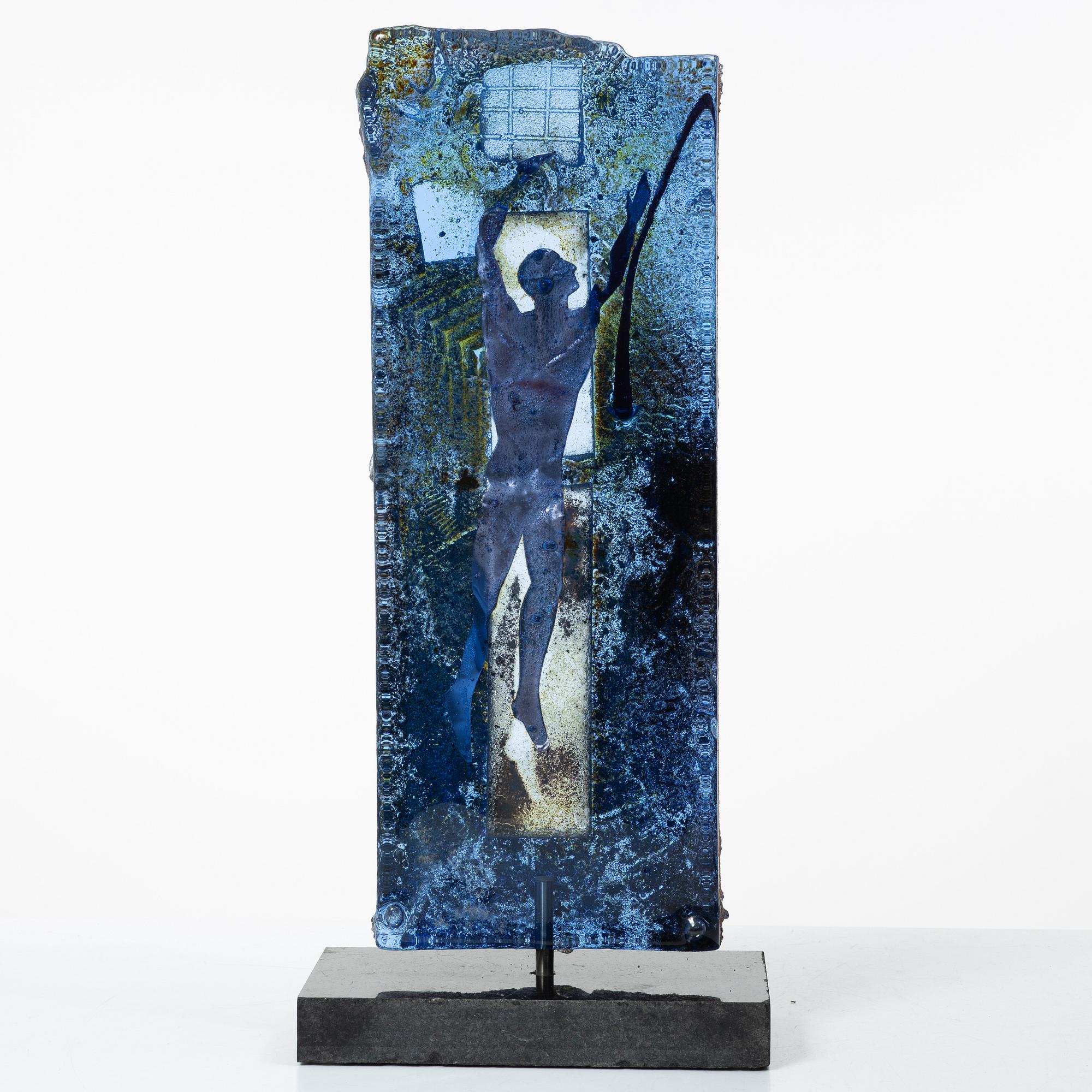 Bertil Vallien, Sculpture, sand-cast glass, Kosta Boda, unique, 1991.