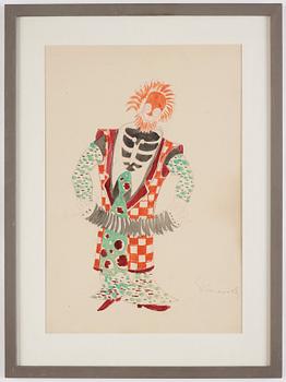 Isaac Grünewald, Costume sketch of a clown.