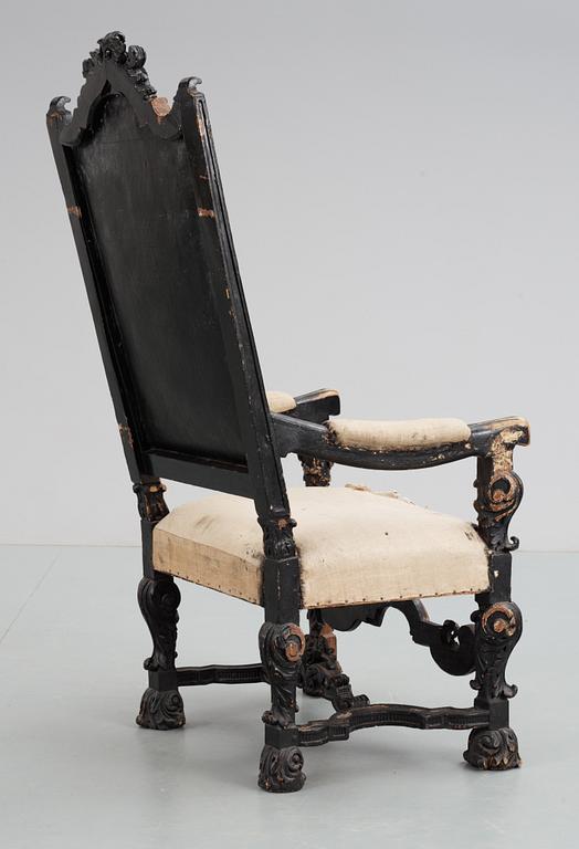 A Swedish Baroque circa 1700 armchair.