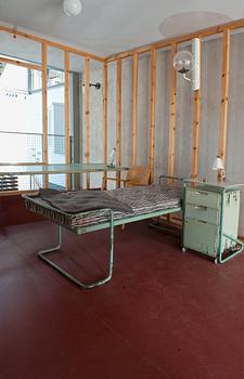 577A. Alvar and Aino Aalto, catalogue no 565-577, interior for a patient's room in the Paimio Sanatorium.
