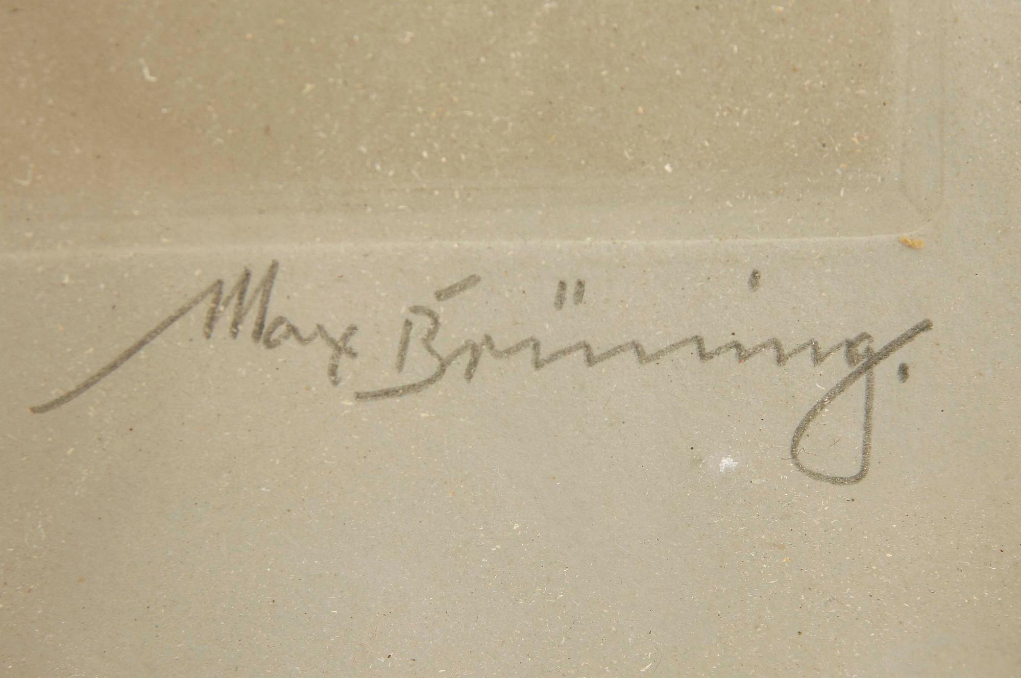 MAX BRÜNING, färgetsning, sign.