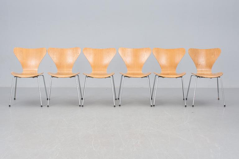 STOLAR, 6 st, "Sjuan", Arne Jacobsen för Fritz Hansen.