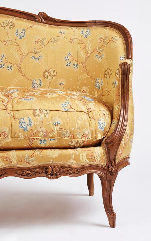A Louis XV canapé en gondole sofa by Georges Jacob (master in Paris 1765-1814).