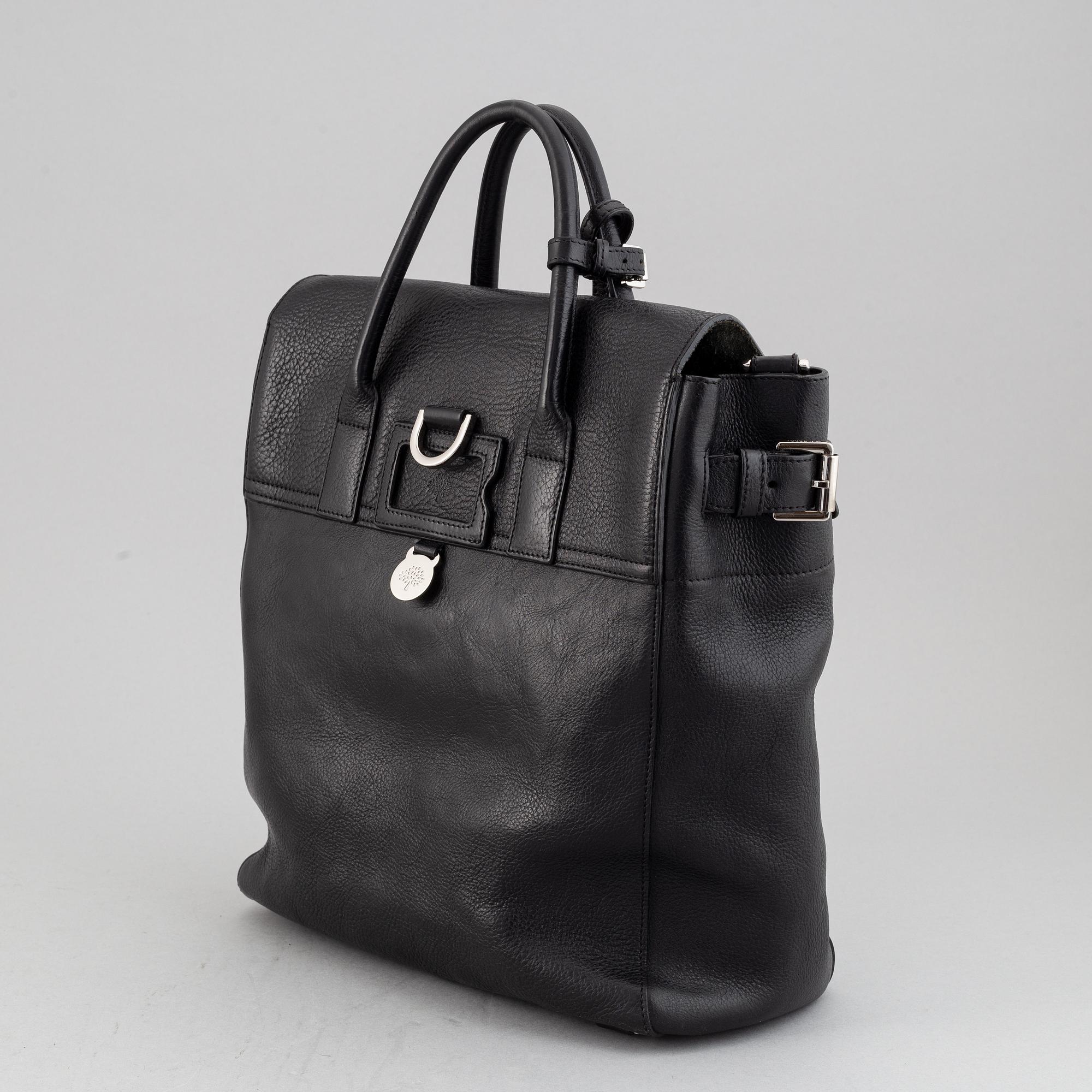 Mulberry a Cara Delevingne Large black leather handbag backpack. Bukowskis