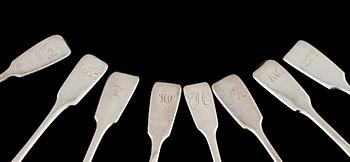 PARTI SILVER, 38 delar, delvis låghaltigt, bl a London och svenska importstämplar, 1700-, 1800- och 1900-tal. Vikt 623 g.