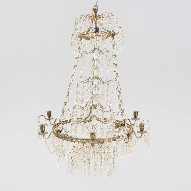A Gustavian style chandelier, first half of the 20th Century.