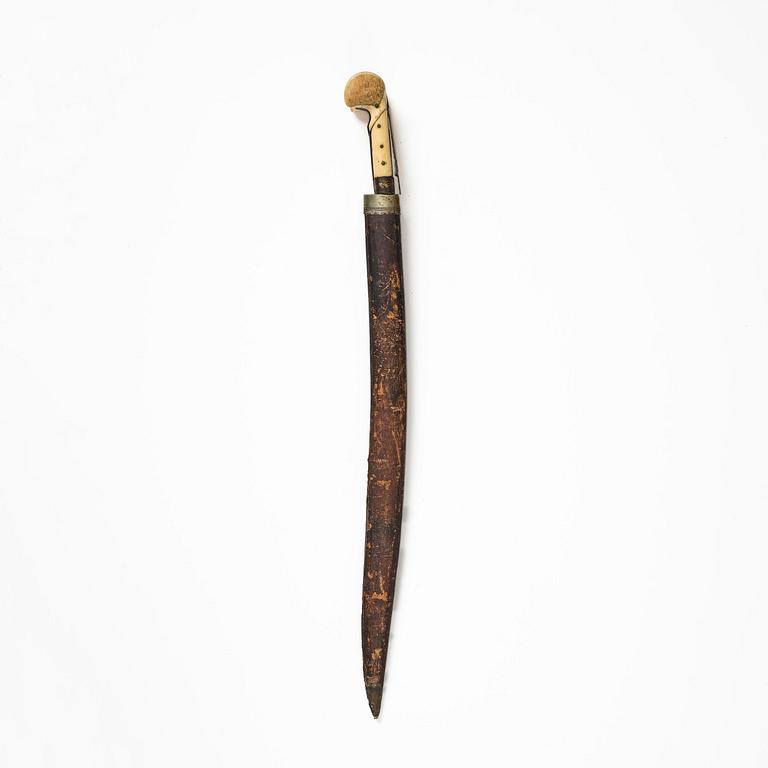 A fine large-eared walrus-hilted Yatagan, Ottoman empire probably Ioannina, Epirus.