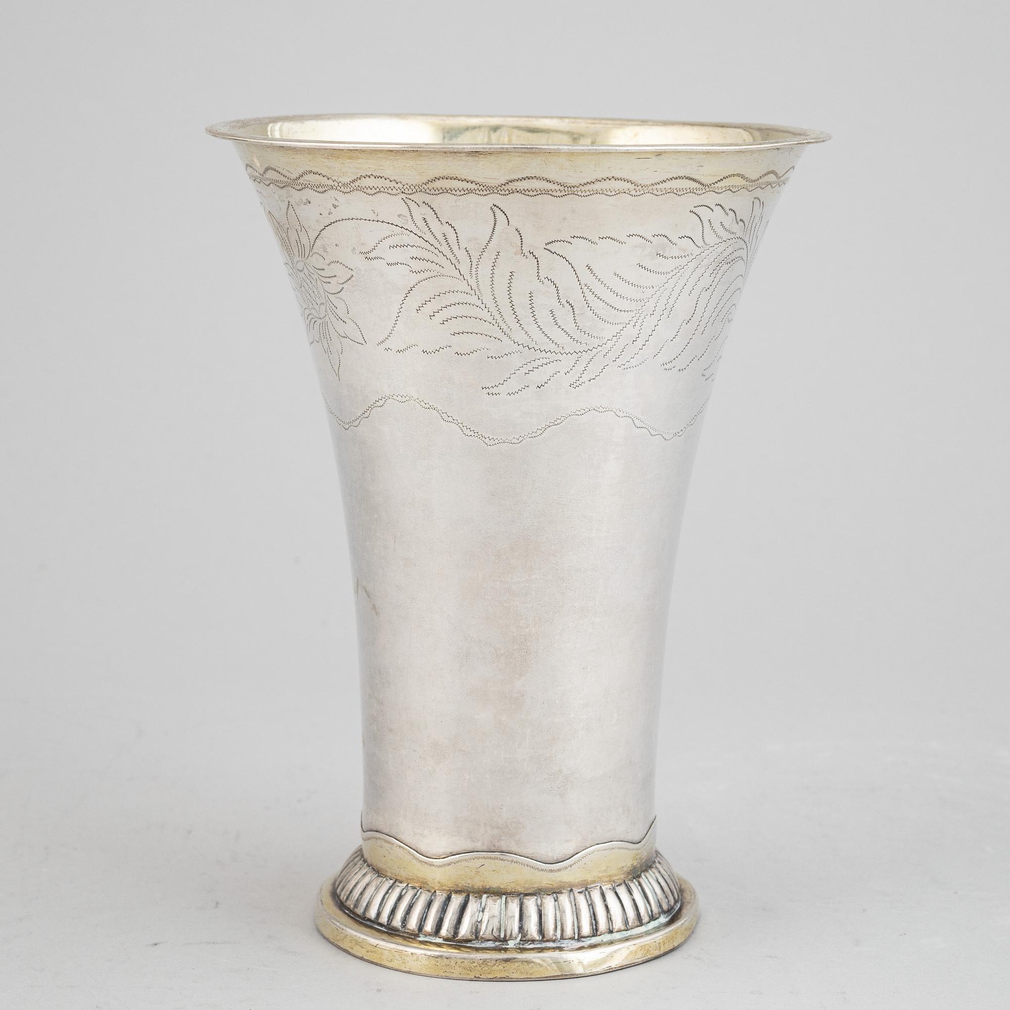 A silver beaker by Nils Tornberg, Linköping 1810.