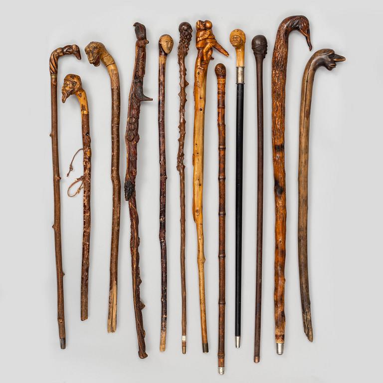 TWELVE CANES, late 19th century.