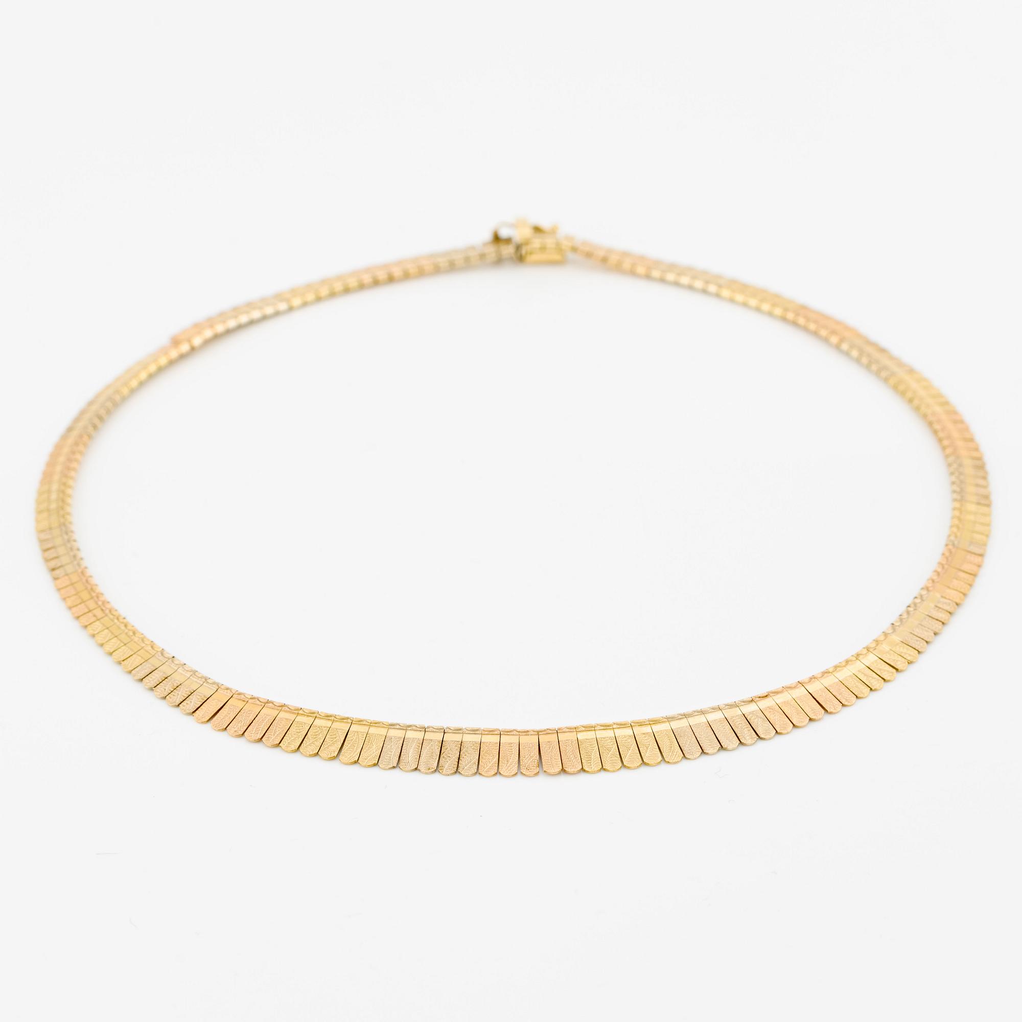 Collier 18K guld i tre färger.