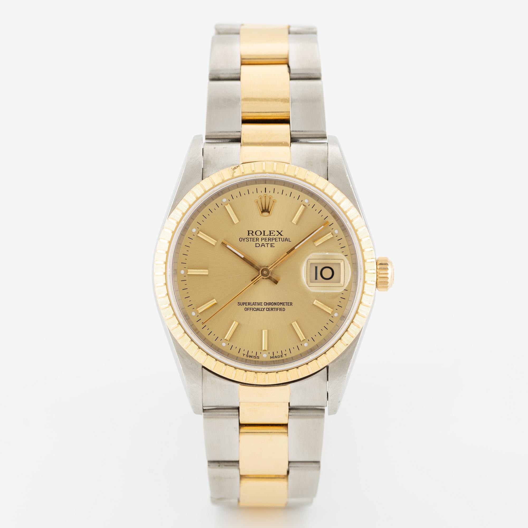 Rolex, Date, armbandsur, 34 mm.