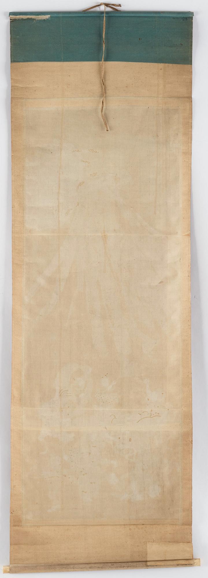RULLMÅLNINGAR, sex stycken, tusch och färg på papper. Japan, Meiji (1868-1912).