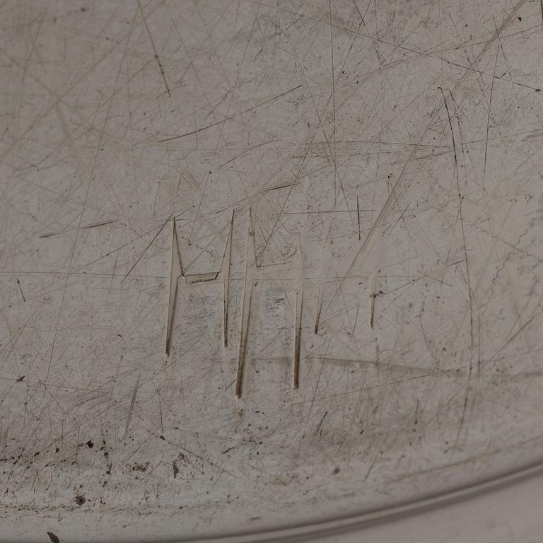 Twelve second half of the 20th Century silver plated plates by Lundtofte, Denmark.