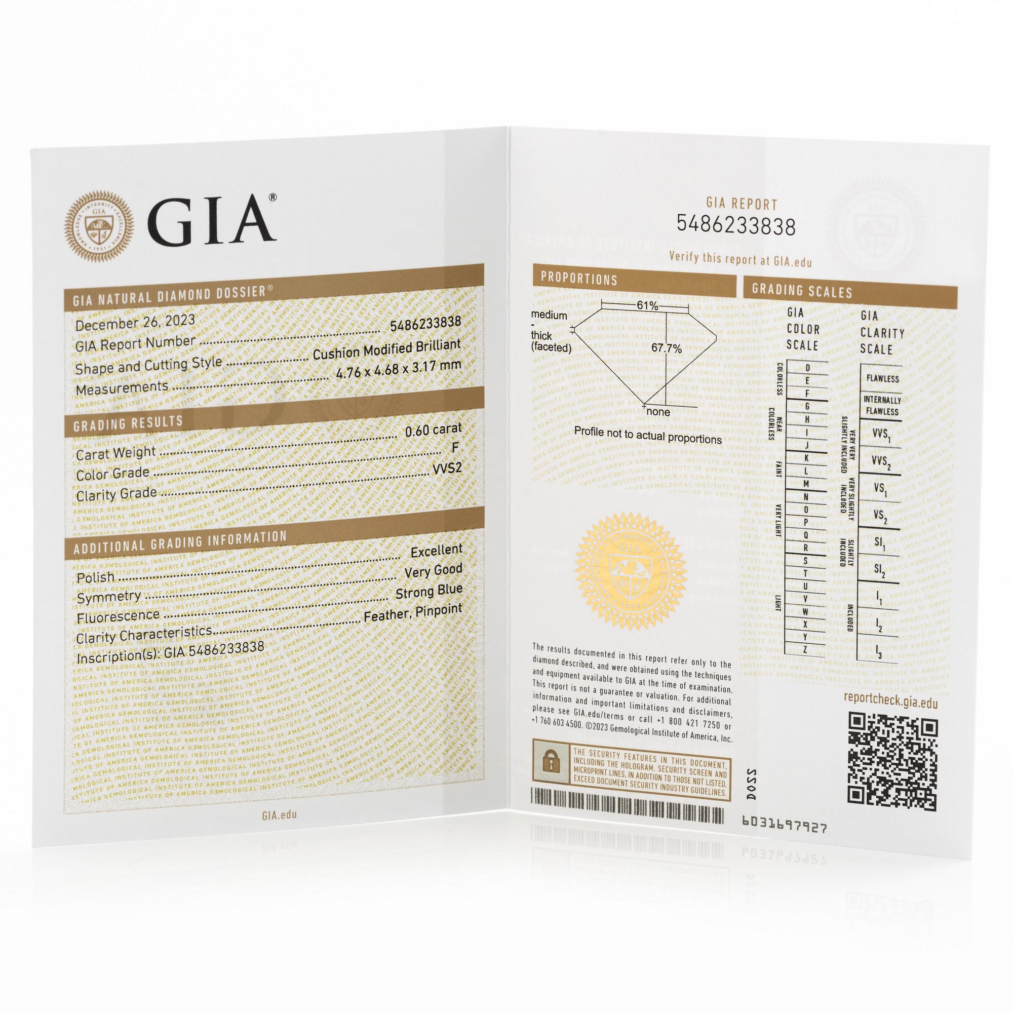 Ring in 18K gold with three diamonds 0.60 ct, 0.41 ct, and 0.40 ct. Accompanied by a report for each diamond.