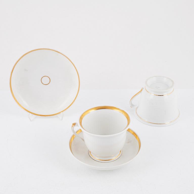Six pieces of Empire porcealin, 19th Century.