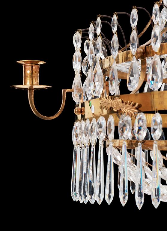 A late Gustavian circa 1800 six-light chandelier.