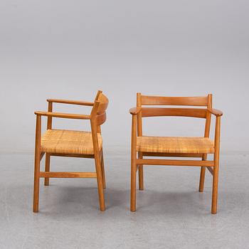 Børge Mogensen, a pair of oak and rattan 'BM1' chairs, CM Madsen, second half of the 20th century.