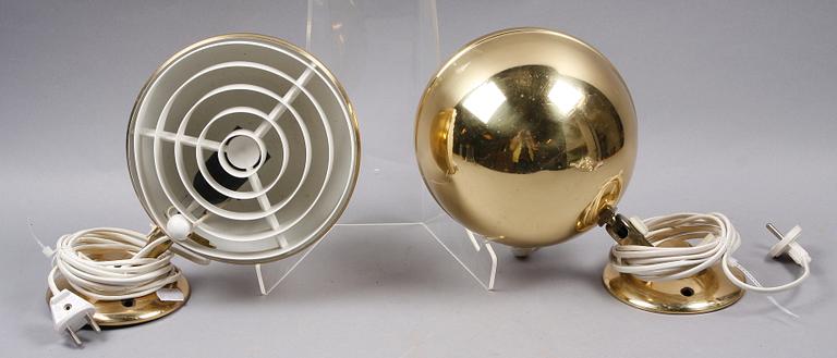 VÄGGARMATURER, ett par, mässing. Elit, Danmark.